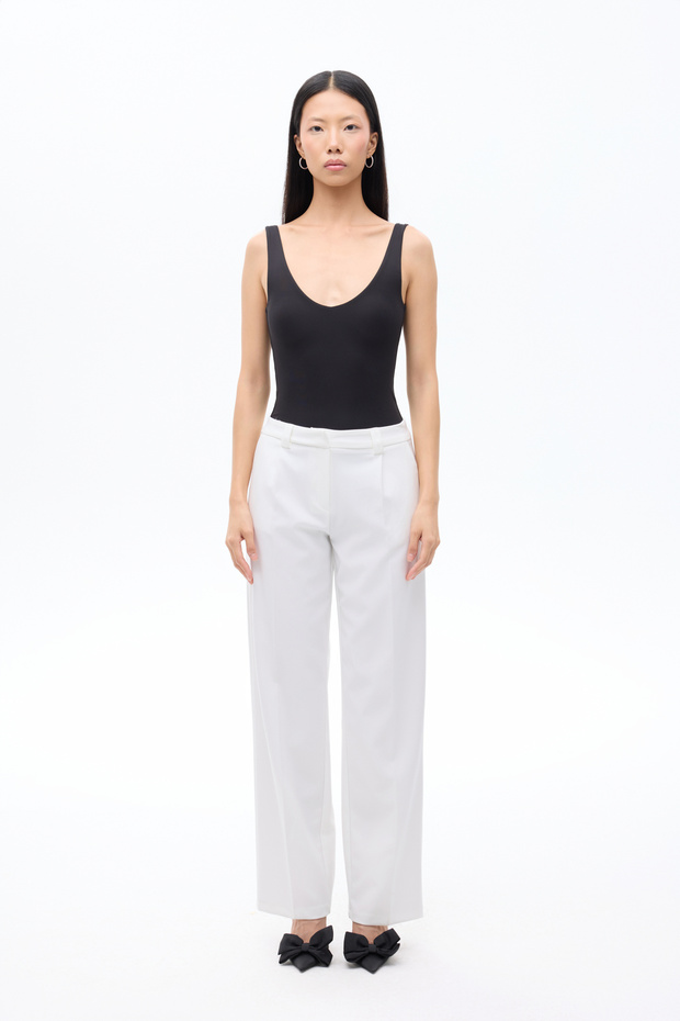 V Yaka Basic Bodysuit Siyah - 4