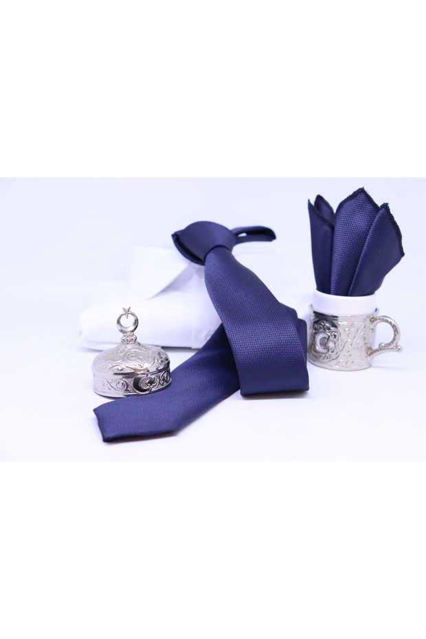 Dokuma Mendilli Kravat - 1