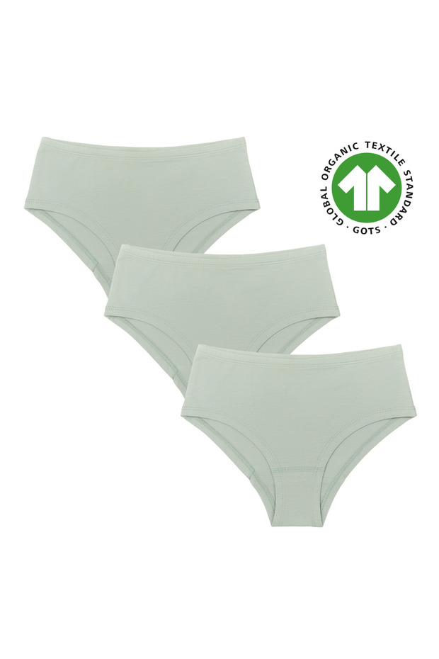 Gots Certified Organic Cotton Girls Panties – Stretchy Construction, Soft Texture, Vegan