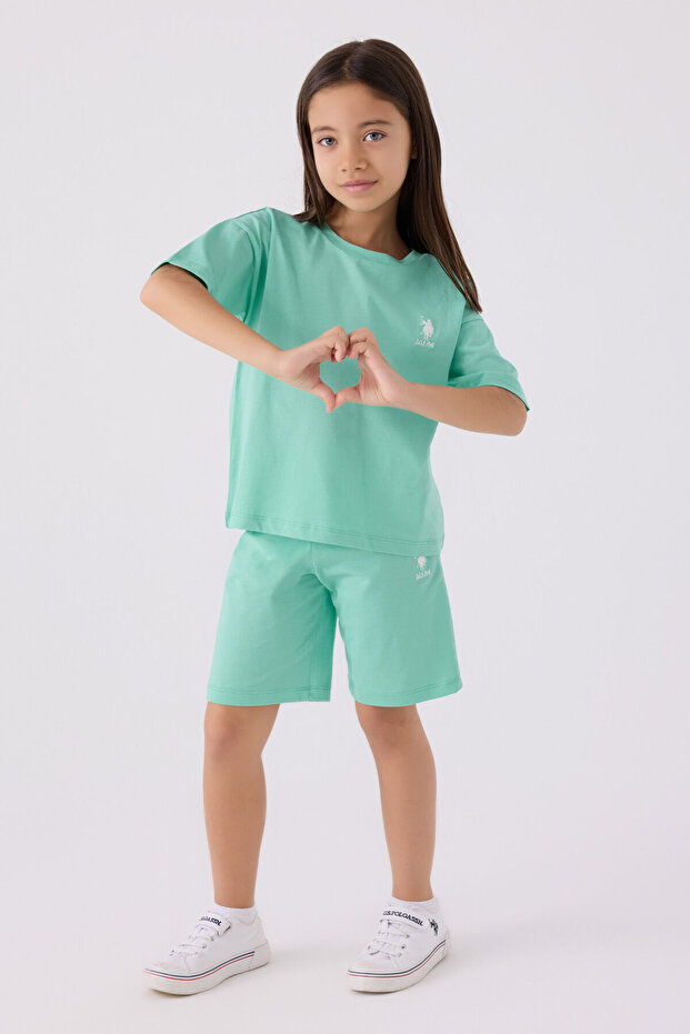 Girl's Green Bermuda Suit
