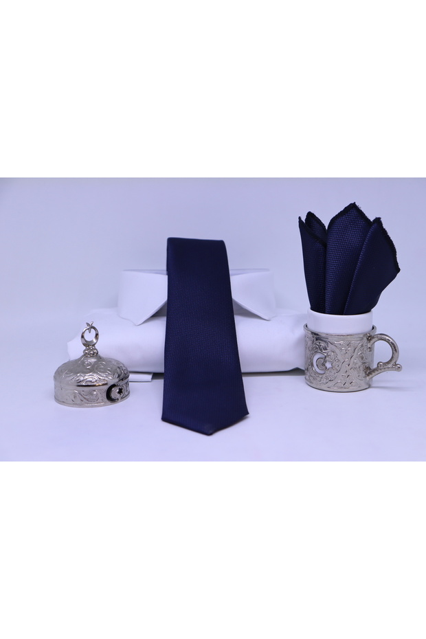 Dokuma Mendilli Kravat - 4