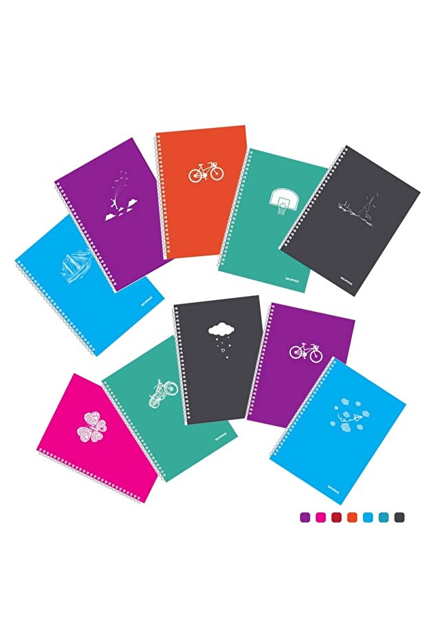 Pastel Spiralli PP Kapak A4 72 yp Kareli Defter - 1