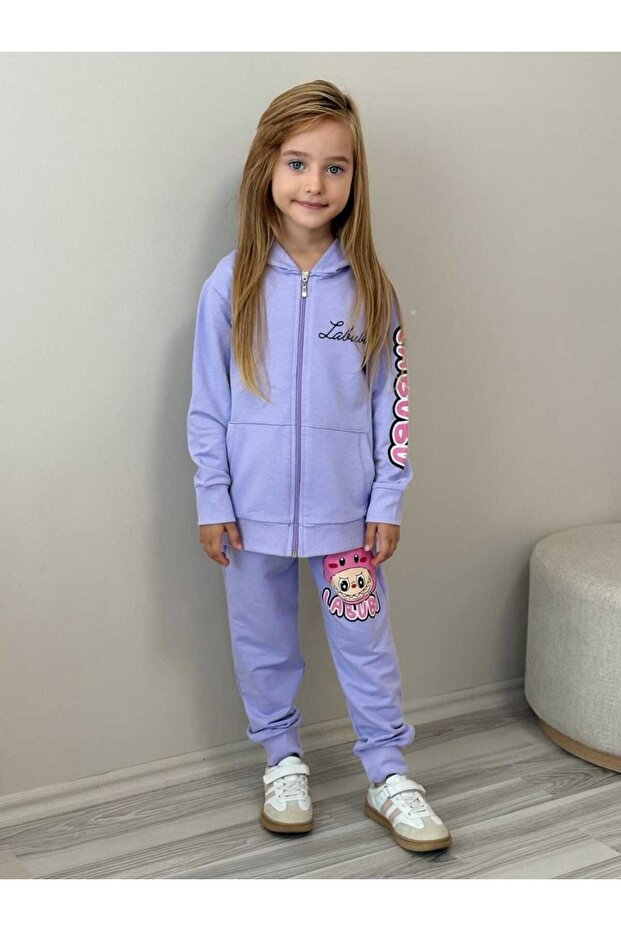Girls' Popular Zippered Jacket and Trackpants Set