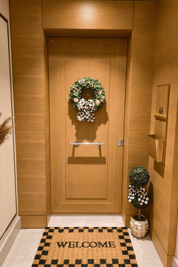 Kapı Süsü Model 7, Mackenzie Childs Kurdeleli Kapı Çelengi, Çap 40cm - 6