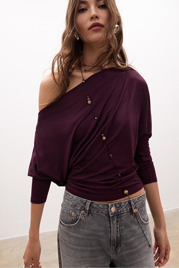 Modal asimetrik tişört - 2