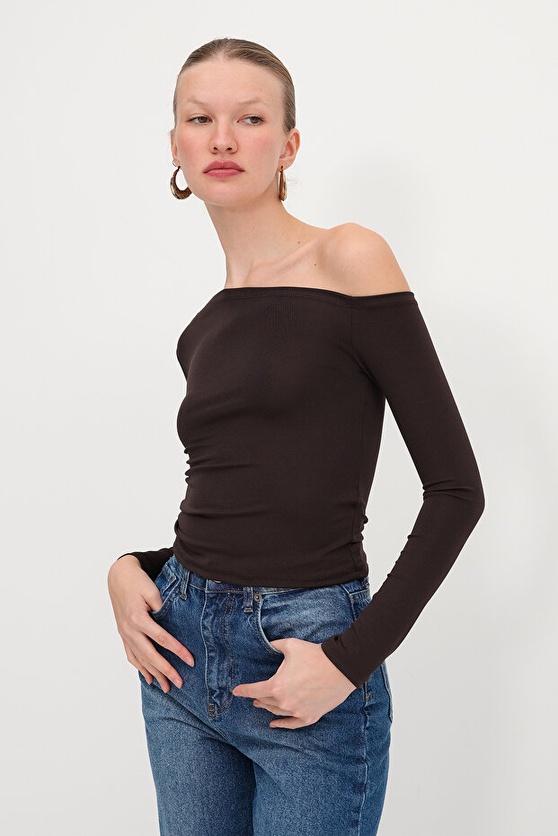 Asimetrik Yaka Bluz B0579 - 5