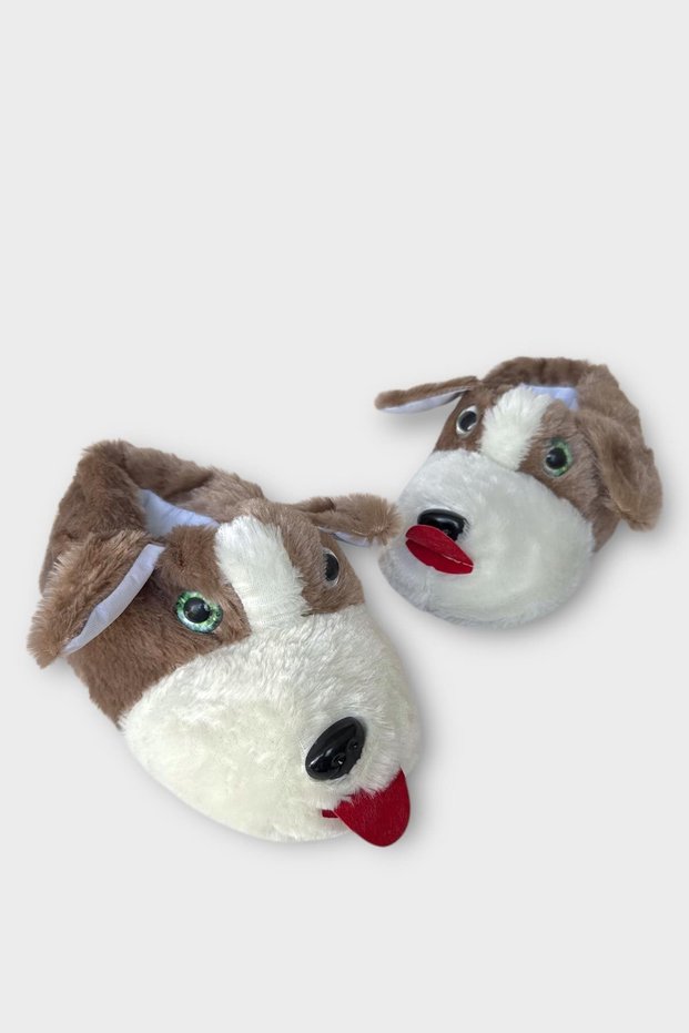 Unisex Glass-Eyed Winter Warm Slippers Vi̇zon