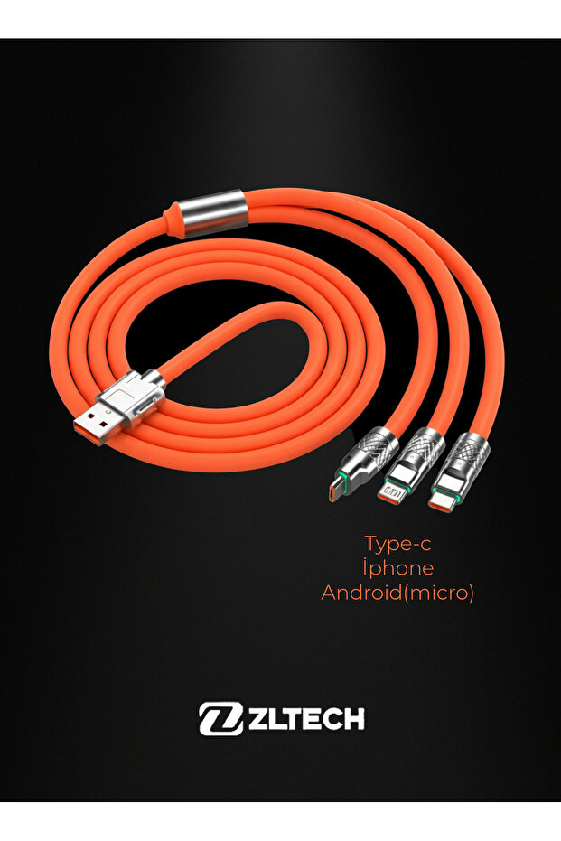 LİGHTNİNG TYPE-C MİCRO ÇOKLU USB KABLO - 3
