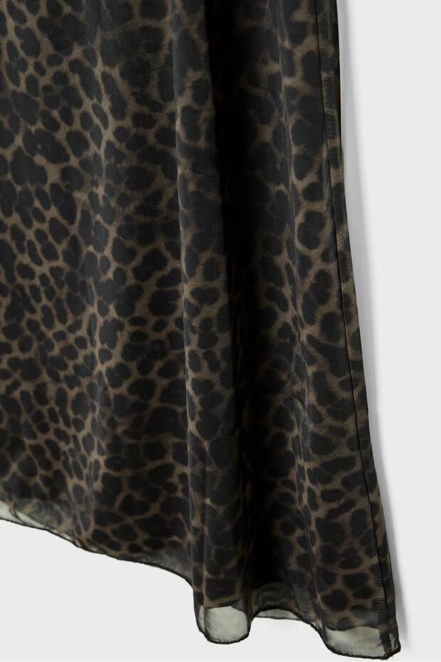 Falda midi tül leopardo - 8