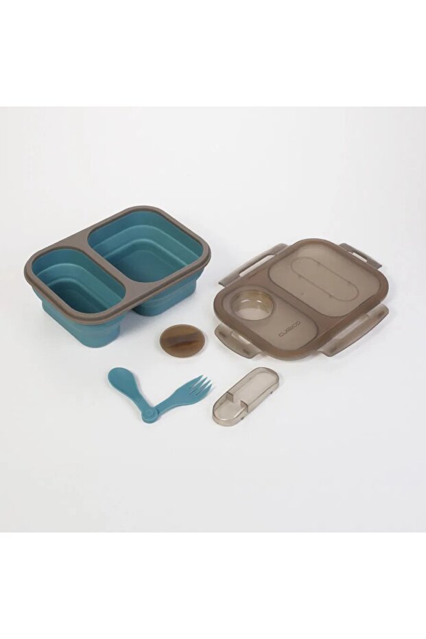 حاوية طعام مربعة ذات حجرتين - 2