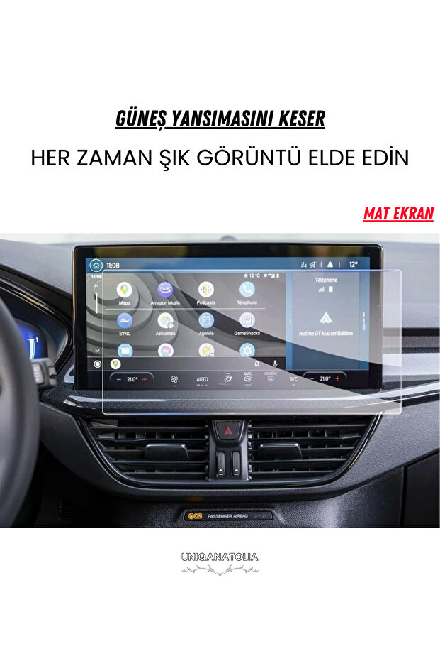 Ford Focus 2023-2024 Navigation and Multimedia Compatible Matte Screen Protector - 3