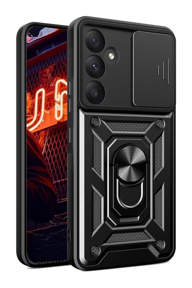 Galaxy A17 5g Compatible Case Camera Protected Sliding Ring Stand Armor Military Tank Cover