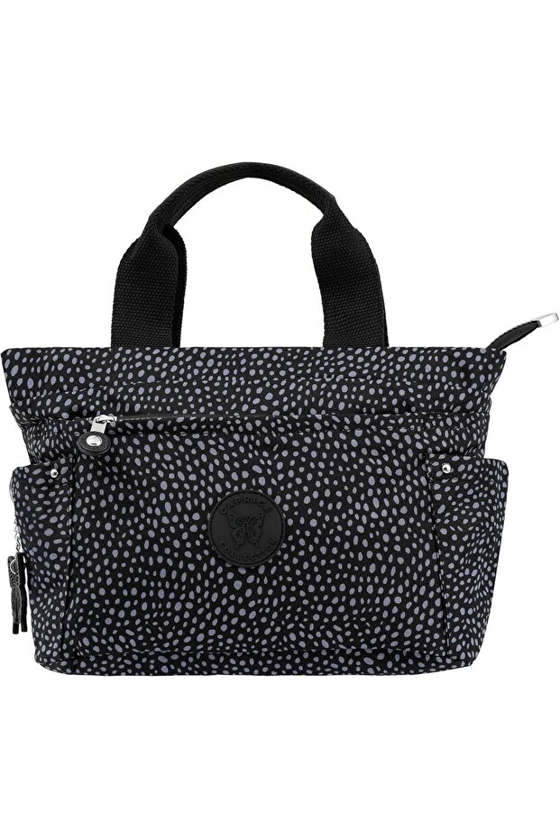 Shoulder Bag, Compact Zip-Top Tote in Water-Resistant Oxford, Front & Side Pocket