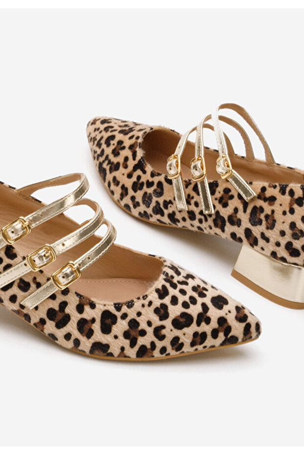 Pantofi cu toc gros Bakea leopard - 5