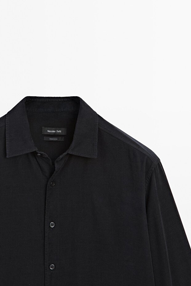 Regular fit micro corduroy shirt - 2