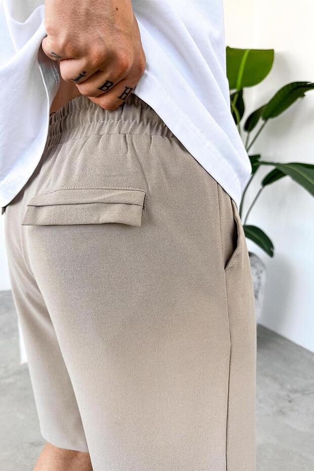 شورت كريمي أساسي من القماش الفاخر المريح - 4