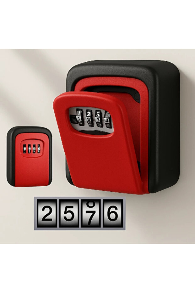 Red Combination Key and Item Storage Security Safe - 1