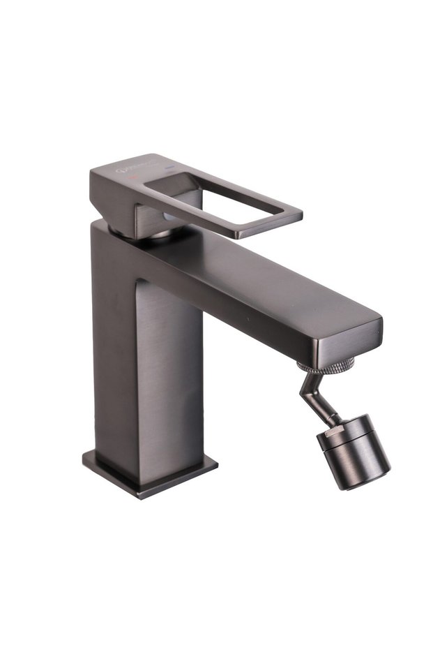 TRENDY'S bidet mixer, rectangular design, gray