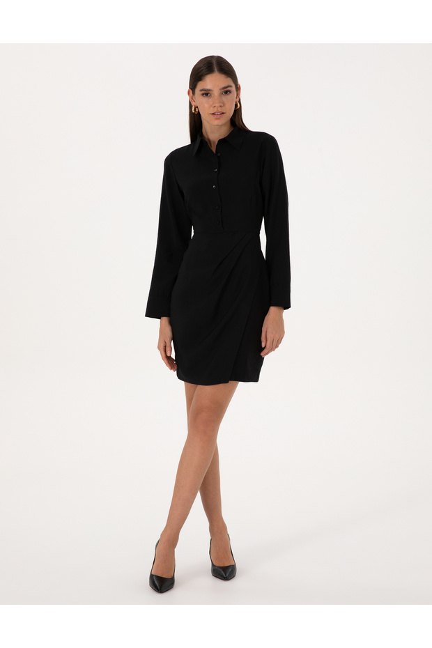 Black Regular Fit Woven Dress 50318220-Vr046