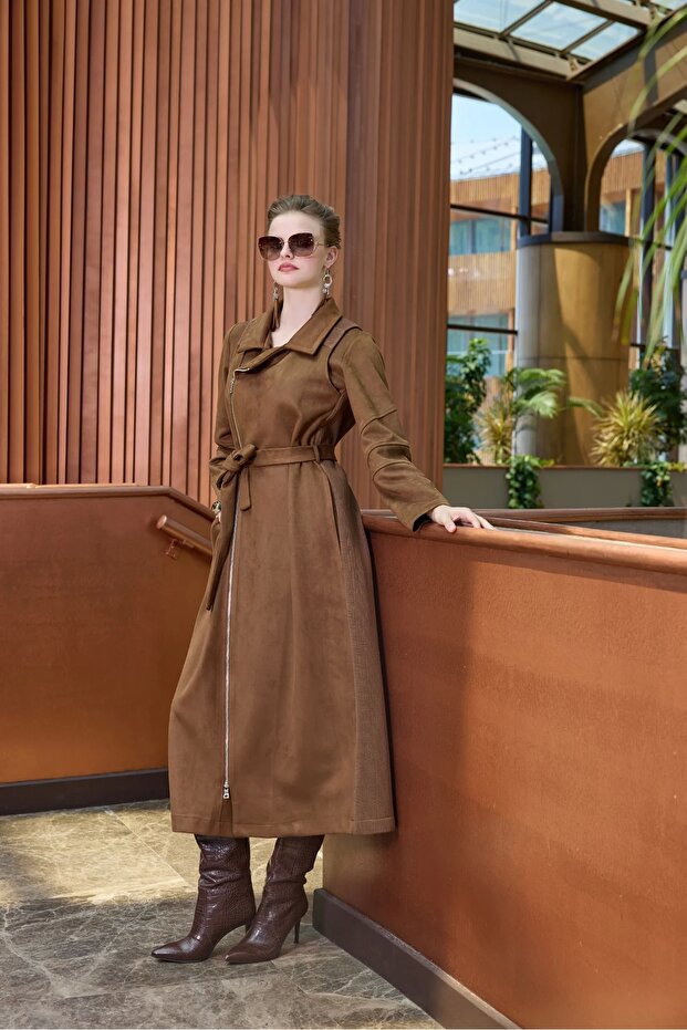 حذاء من جلد الغزال 38502 تان - 7