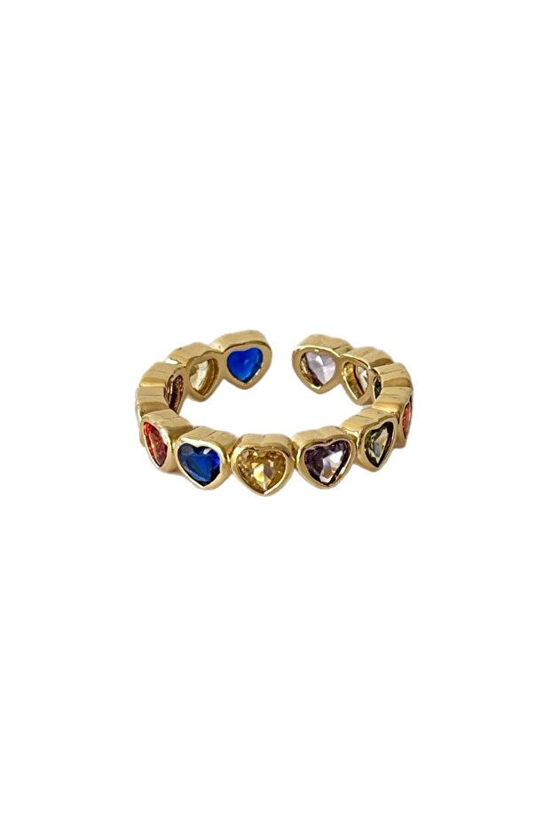 Colorful Heart Stone Ring