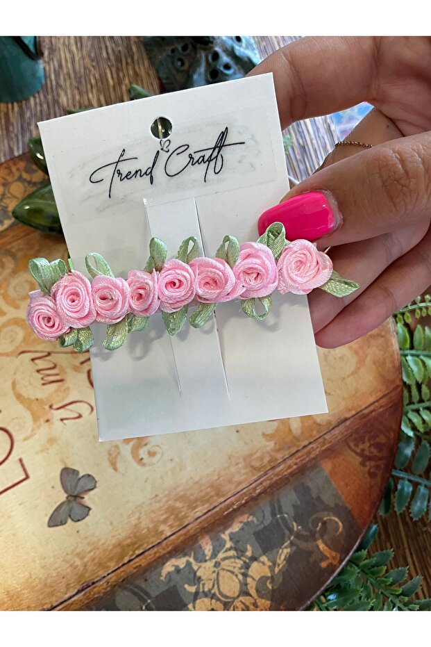 مشبك أوتوماتيكي كبير مع زهرة - 2