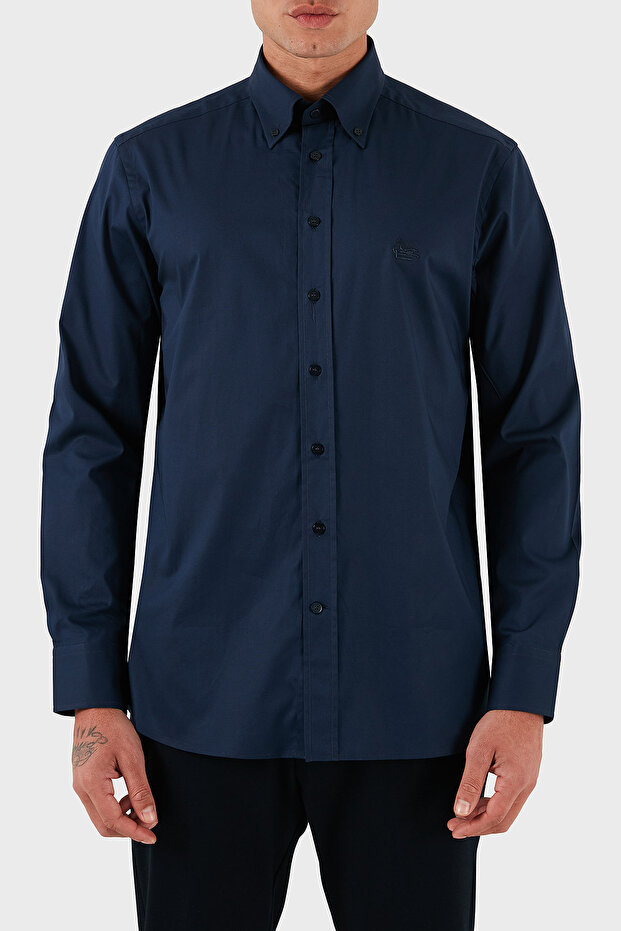 Stretch Cotton Regular Fit Button down Collar Shirt Men's Shirt Mrib0004 Av607 B0339
