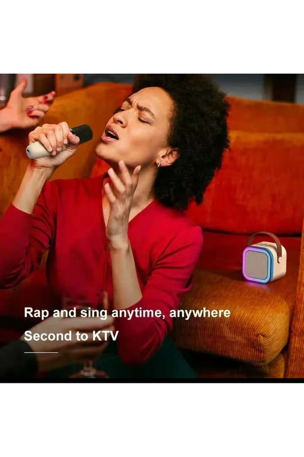 Mini Portable Karaoke Machine – Wireless Bluetooth Speaker with Microphone for Singing & Parties - 4