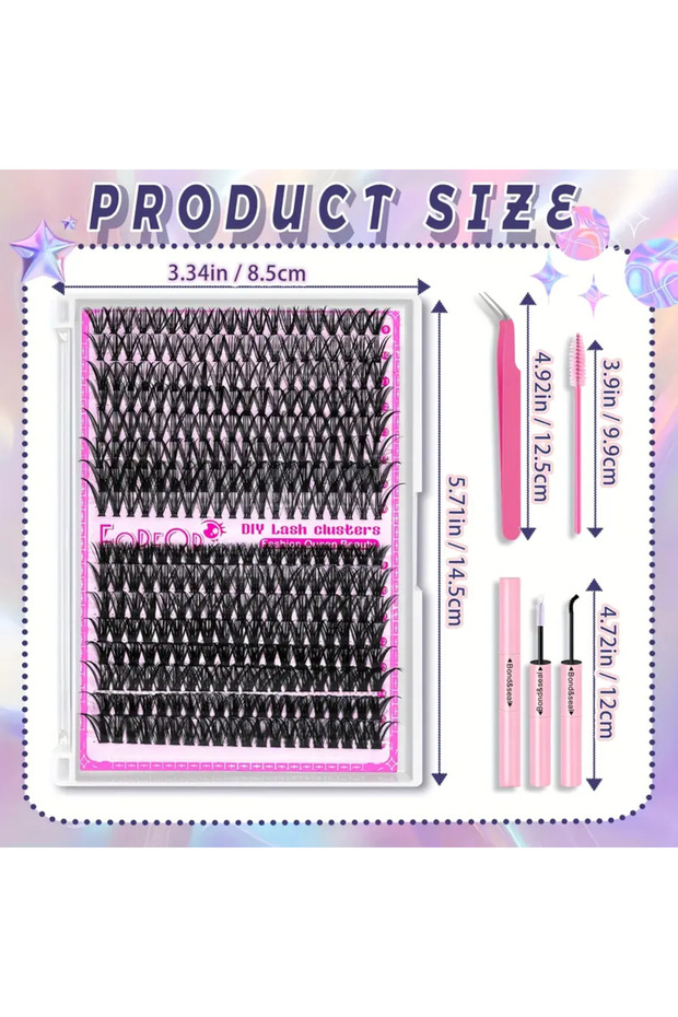 320 adet 30D 40D 50D 60D DIY Kirpik Uzatma Seti Karışık Uzunluk 9-16Mm Su Geçirmez 850 TL - 5