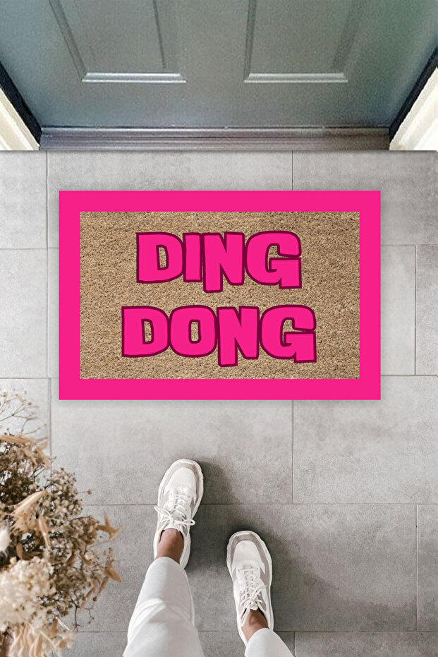 Modern Dijital Baskı Ding Dong Kapı Önü Paspas 70x45cm - 2