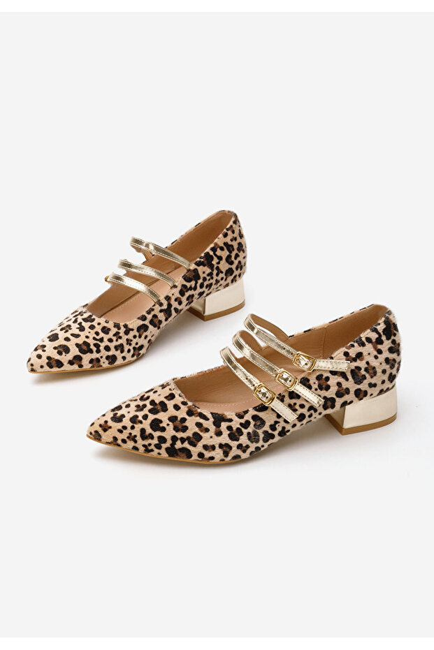 Pantofi cu toc gros Bakea leopard - 4