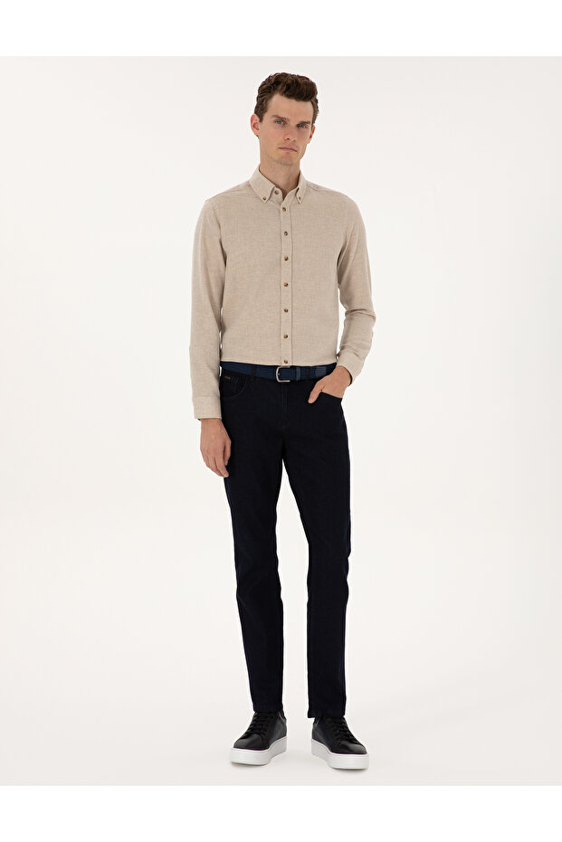 Dark Navy Blue Straight Fit Jean Trousers 50315878-Vr100
