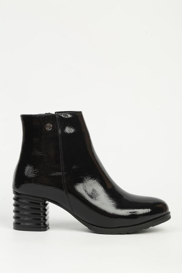 Black Women's Zippered Ankle Boots Pc-55158