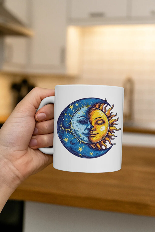 كوب منقوش عليه القمر والشمس - 2