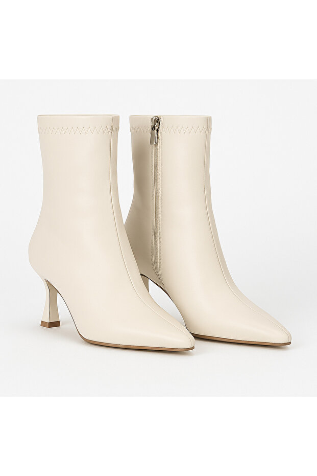 Krem Kadın Streç İnce Topuklu Bot&Bootie BYNDSİT01 - 4