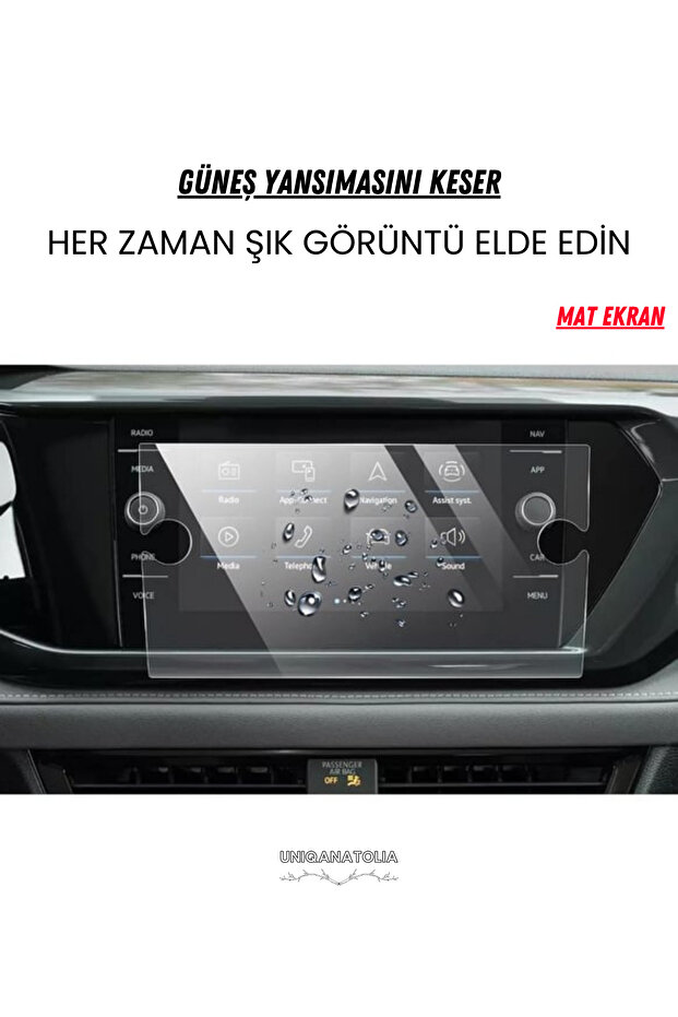 Volkswagen T-Cross 2022-2023 Navigation and Multimedia Compatible Matte Screen Protector - 3