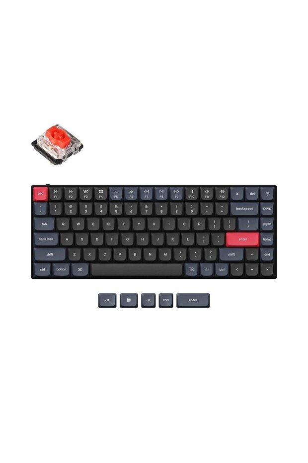 S1 Qmk Custom - Gateron Low Profile Red Switch -White Backlight- Mechanical Keyboard Full A - 1