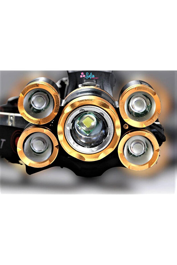 Headlamp, 5 LEDs, Zoom, Sensor, 2 Batteries - 8