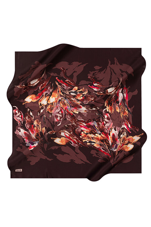 90X90 İpek Tivil Eşarp - 1