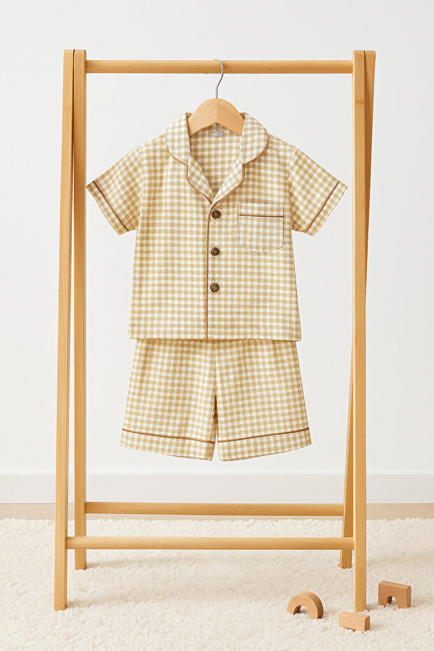 طقم بيجامة للأطفال منقوشة بنمط بوتيكير - 1