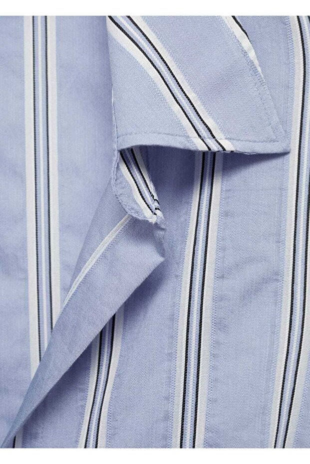 Dökümlü gömlek elbise - 6