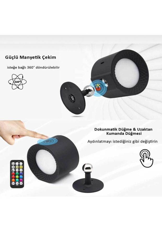 Kumandalı led aplik çift taraflı şarjlı duvar aplik aydınlatması - 2