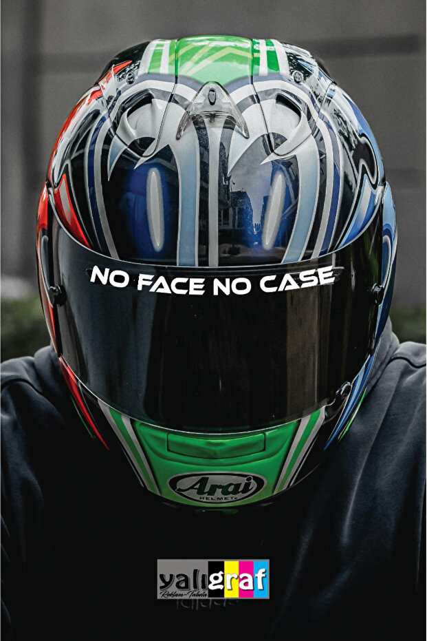 No Face No Case Motorcycle Helmet Visor Motor Sticker 15X1 cm
