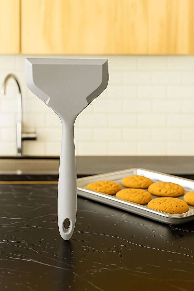 Wide Silicone Kitchen Spatula - Easy to Clean, Non-Stick, Ergonomic Handle and Heat Resistant