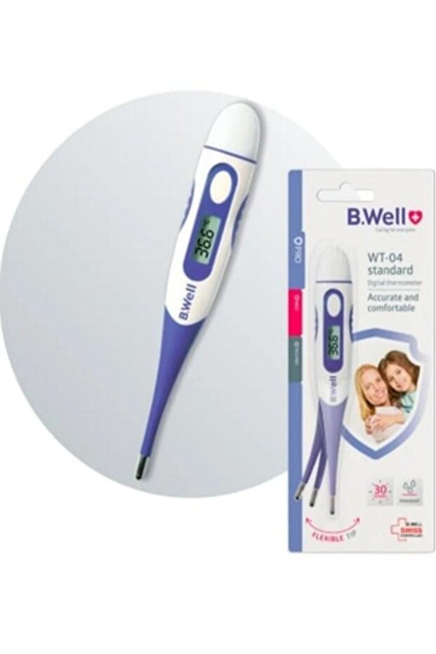B.Well WT-04 Standard Digital Thermometer – Flexible Tip, Fast Accurate Reading for Adults & Kids