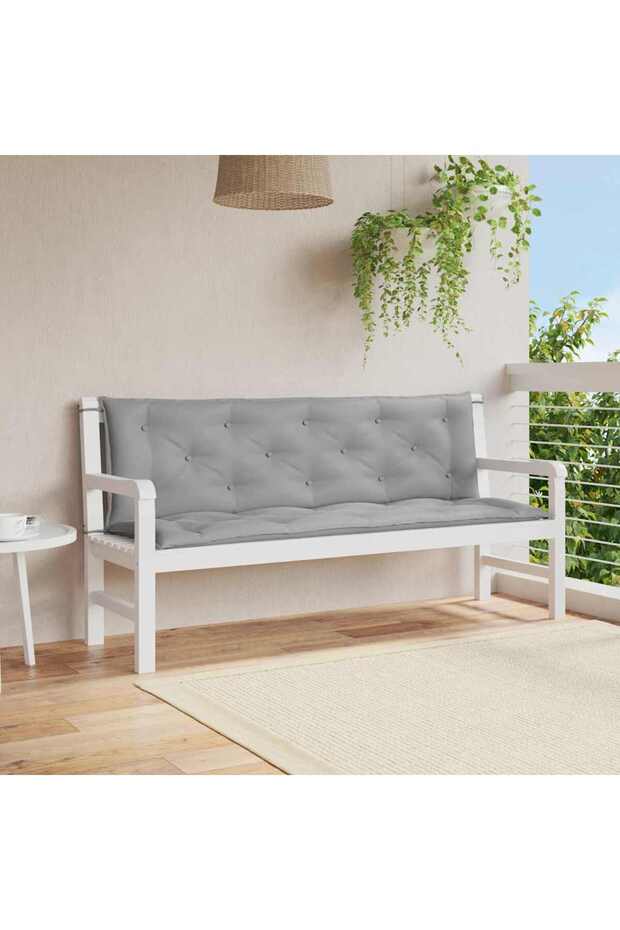 Garden Bench Cushion Grey 150x(50+50)x7cm Oxford Fabric