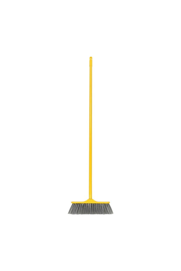 Hard Broom 8056 Yellow – Durable 39" Handle, 12" Brush Head