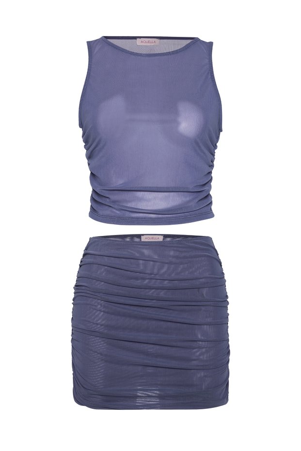 Multicolored Blouse-Skirt Double Set
