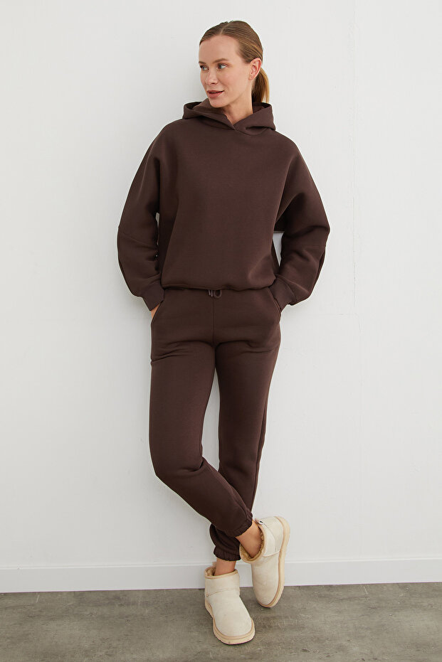 3 İplik Basic Kapüşonlu Jogger Eşofman Takımı - 2