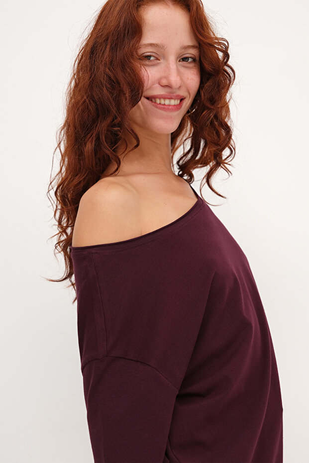 Kayık Yaka Basic T-shirt P1822 - 2